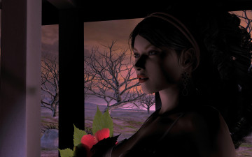 Картинка 3д+графика люди+ people девушка фон взгляд