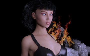 Картинка 3д+графика люди+ people фон взгляд девушка