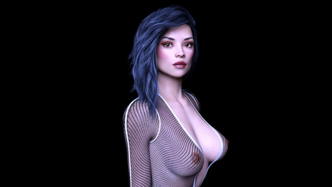 Обои картинки фото 3д графика, люди , people, взгляд, девушка, фон