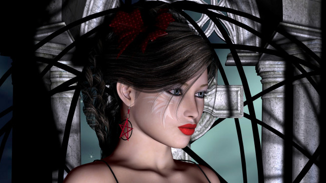 Обои картинки фото 3д графика, портрет , portraits, фон, взгляд, девушка