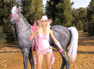 Картинка 3д+графика люди+и+животные+ people+and+animals фон взгляд девушка