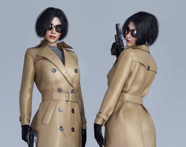 Обои картинки фото 3д графика, люди , people, фон, взгляд, девушка