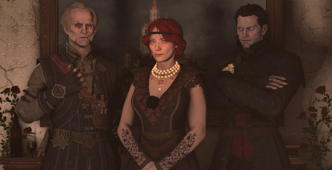 Обои картинки фото 3д графика, фантазия , fantasy, фон, взгляд, девушка