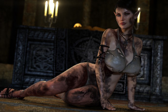 Картинка 3д+графика эльфы+ elves девушка фон взгляд ушки