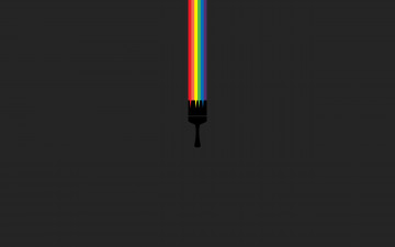 Картинка рисованное минимализм кисть радуга