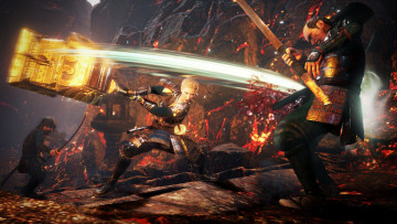 Картинка видео+игры nioh+2 самураи девушка бой скалы