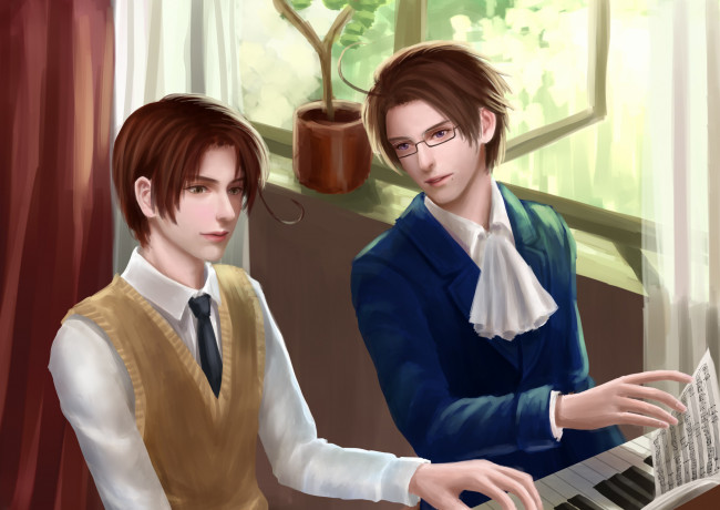 Обои картинки фото аниме, hetalia,  axis powers, хеталия, и, страны, оси