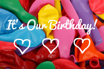 обоя праздничные, день рождения, шарики, надпись