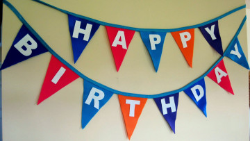 Картинка праздничные день+рождения флажки поздравление