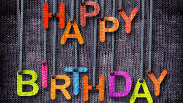 Картинка праздничные день+рождения ткань буквы шнурки