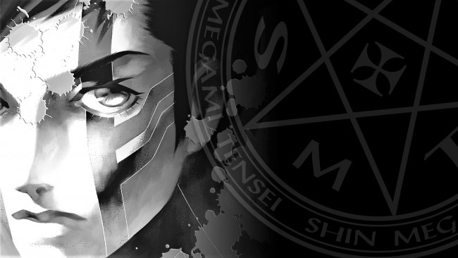 Обои картинки фото видео игры, shin megami tensei,  nocturne, лицо, печать