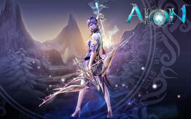 Обои картинки фото видео игры, aion, девушка, лук, стрела