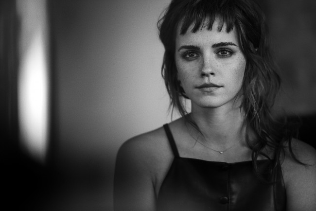 Обои картинки фото девушки, emma watson, монохром