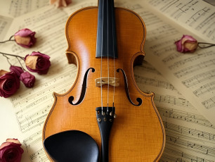 обоя музыка, -музыкальные инструменты, скрипка