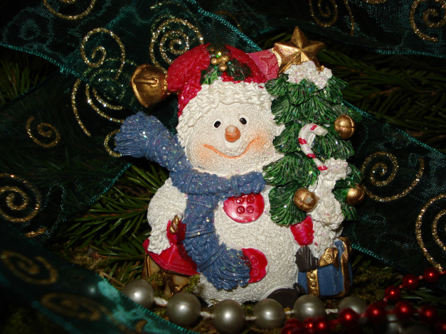 Обои картинки фото праздничные, снеговики