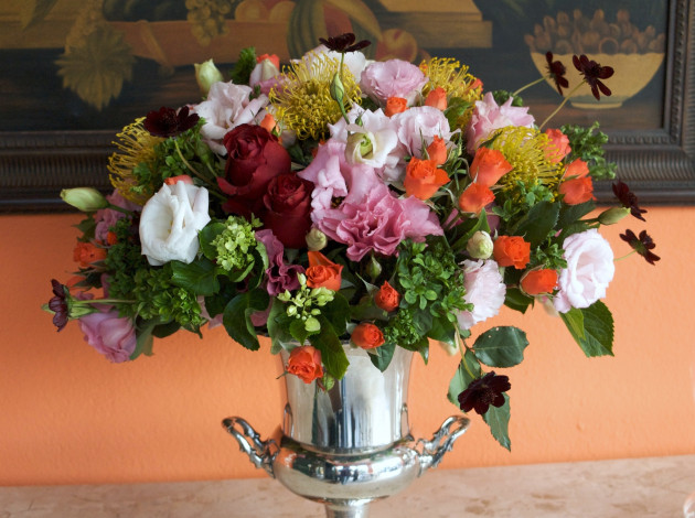 Обои картинки фото цветы, букеты, композиции, розы, много