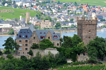 Картинка города дворцы замки крепости германия burg klopp in bingen