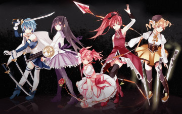 Картинка mahou shoujo madoka magika аниме sakura kyouko kaname akemi homura tomoe mami miki sayaka magica