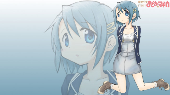 Обои картинки фото аниме, mahou, shoujo, madoka, magika, magica, miki, sayaka