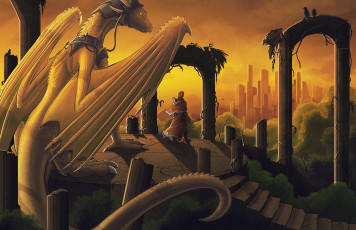 Картинка фэнтези драконы крылья