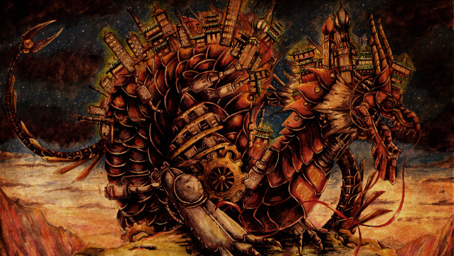 Обои картинки фото фэнтези, роботы, киборги, механизмы, дракон