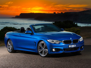 Картинка автомобили bmw cabrio m sport 435i package синий 2014г f33 au-spec
