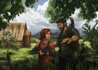 Картинка видео+игры the+last+of+us арт элли джоэл экшен игра the last of us