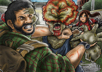 Картинка видео+игры the+last+of+us us инфицированный элли экшен of last the джоэл игра арт