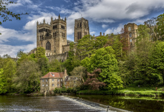 Картинка durham+cathedral города -+католические+соборы +костелы +аббатства река лес