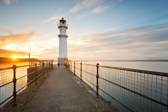 Картинка природа маяки маяк newhaven scotland edinburgh волнорез утро море