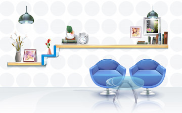 Картинка векторная+графика мебель комната