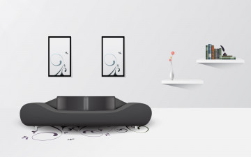 Картинка векторная+графика мебель комната