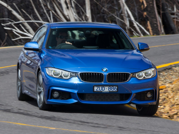 Обои картинки фото автомобили, bmw, синий, au-spec, f32, 2013г, package, sport, 435i, coupе, m