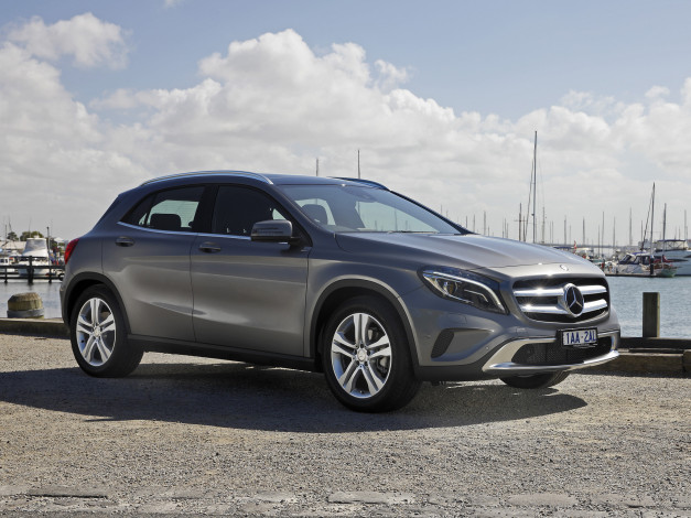 Обои картинки фото автомобили, mercedes-benz, серый, 2014г, x156, au-spec, 200, cdi, gla
