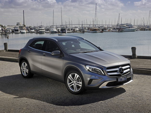 Обои картинки фото автомобили, mercedes-benz, серый, x156, 2014г, au-spec, cdi, 200, gla
