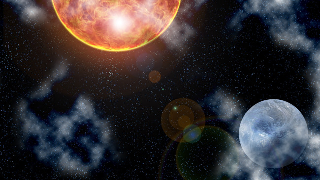 Обои картинки фото космос, арт, планеты, звезды