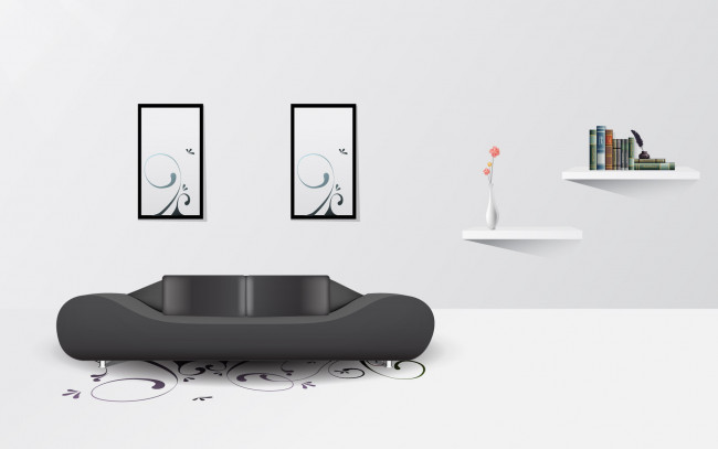 Обои картинки фото векторная графика, мебель, комната