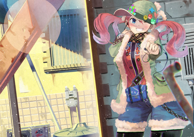 Обои картинки фото аниме, -headphones & instrumental, взгляд, девушка