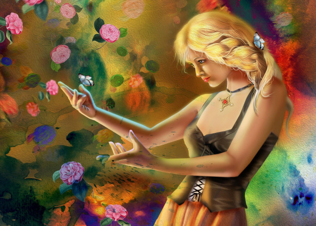 Обои картинки фото фэнтези, девушки, волосы