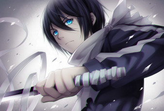 Картинка аниме noragami катана парень yato tidsean арт бинты оружие