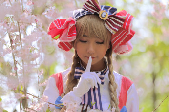 Картинка девушки -unsort+ азиатки жест костюм азиатка банты