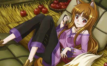 Картинка аниме spice+and+wolf horo spice and wolf девушка арт яблоки ушки