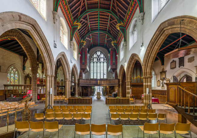 Обои картинки фото leicester cathedral nave, интерьер, убранство,  роспись храма, храм