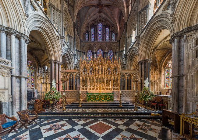 Обои картинки фото ely cathedral presbytery, интерьер, убранство,  роспись храма, храм