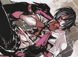 Картинка аниме togainu+no+chi парень собаки