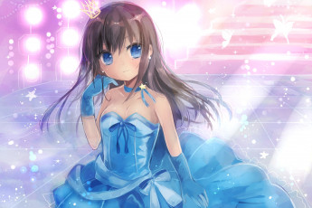 Картинка аниме unknown +другое фон взгляд девушка