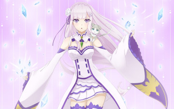 Картинка аниме re +zero+kara+hajimeru+isekai+seikatsu фон взгляд девушка