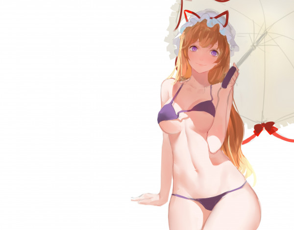 Обои картинки фото аниме, touhou, yakumo, yukari