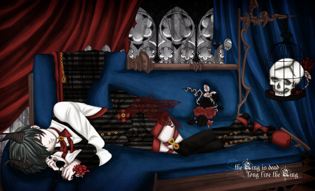 Обои картинки фото black butler, аниме, kuroshitsuji, девушка, взгляд, фон