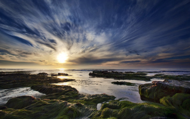 Обои картинки фото природа, восходы, закаты, пейзаж, море, закат